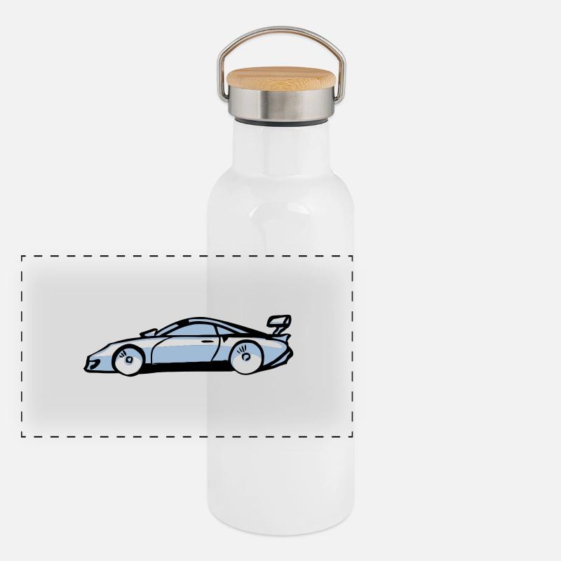 Sports Car Panoramic Thermal Bottle with Bamboo Lid