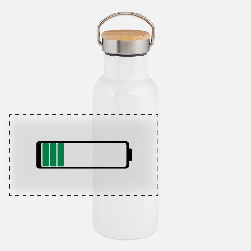 Akku leer Panorama Thermosflasche mit Bambusdeckel