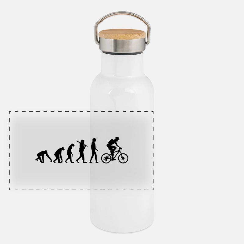 ÉVOLUTION DU VÉLO Gourde isotherme avec bouchon en bambou