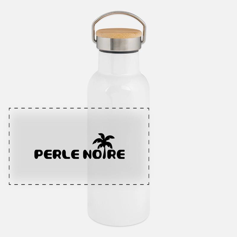 Perle Noire Palmier BXL ai Gourde isotherme avec bouchon en bambou