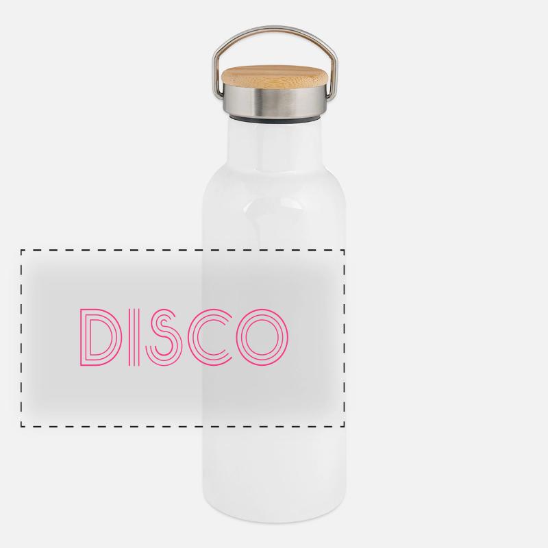 Disco - Hipster Panorama Thermosflasche mit Bambusdeckel