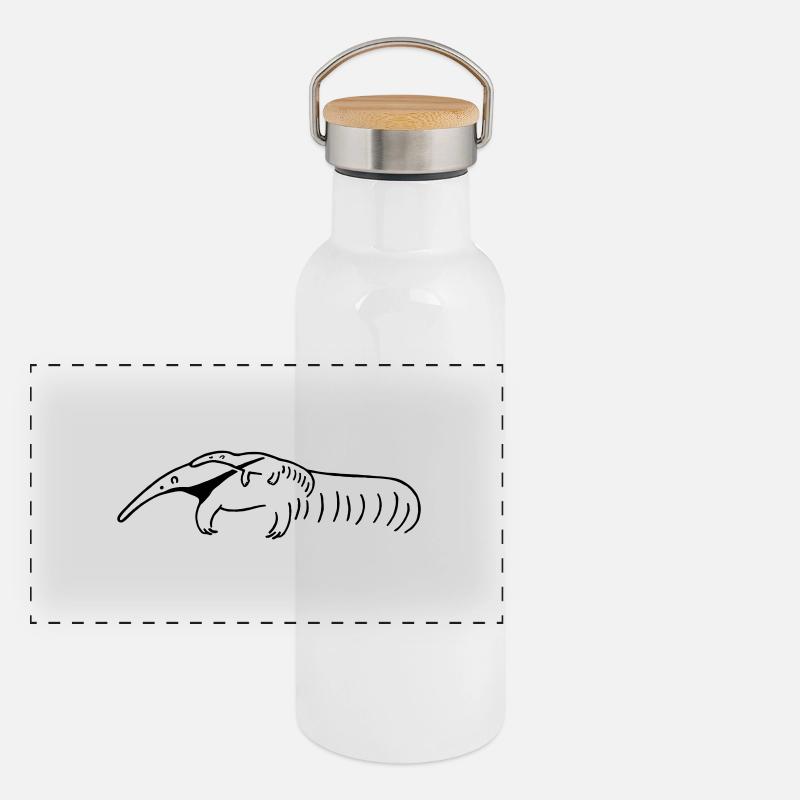Ameisenbär Panorama Thermosflasche mit Bambusdeckel