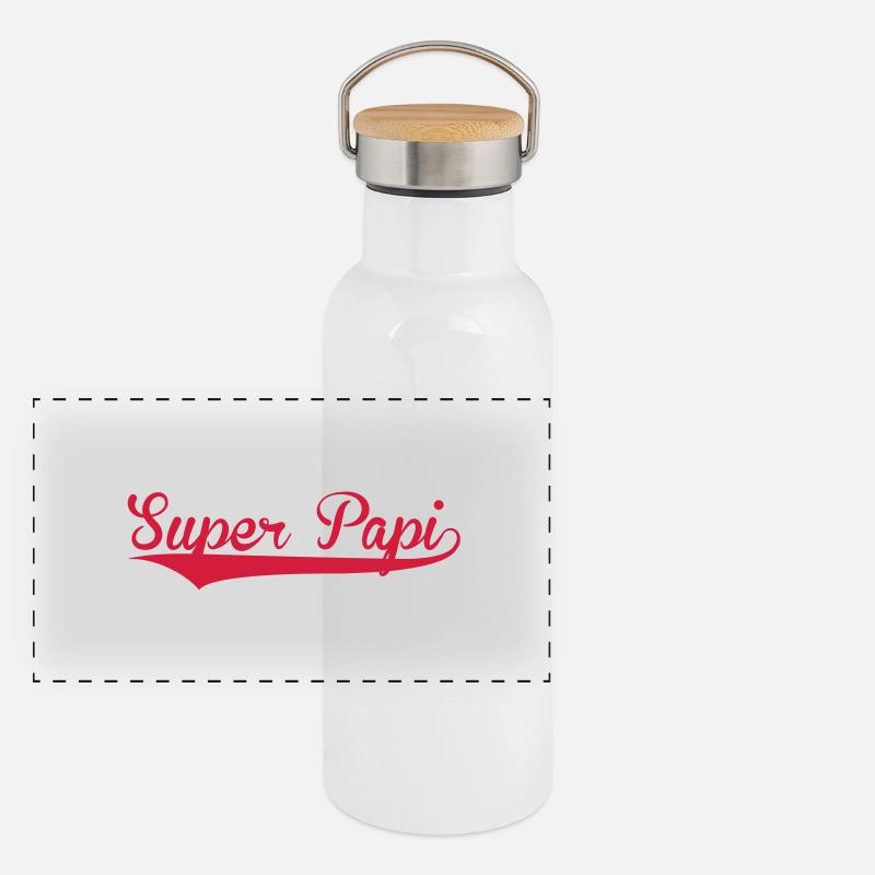 Super Papi Panorama Thermosflasche mit Bambusdeckel