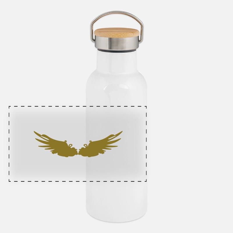 Flügel Panorama Thermosflasche mit Bambusdeckel