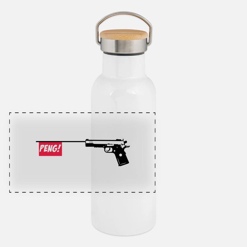 Pistole PENG 2c Panorama Thermosflasche mit Bambusdeckel