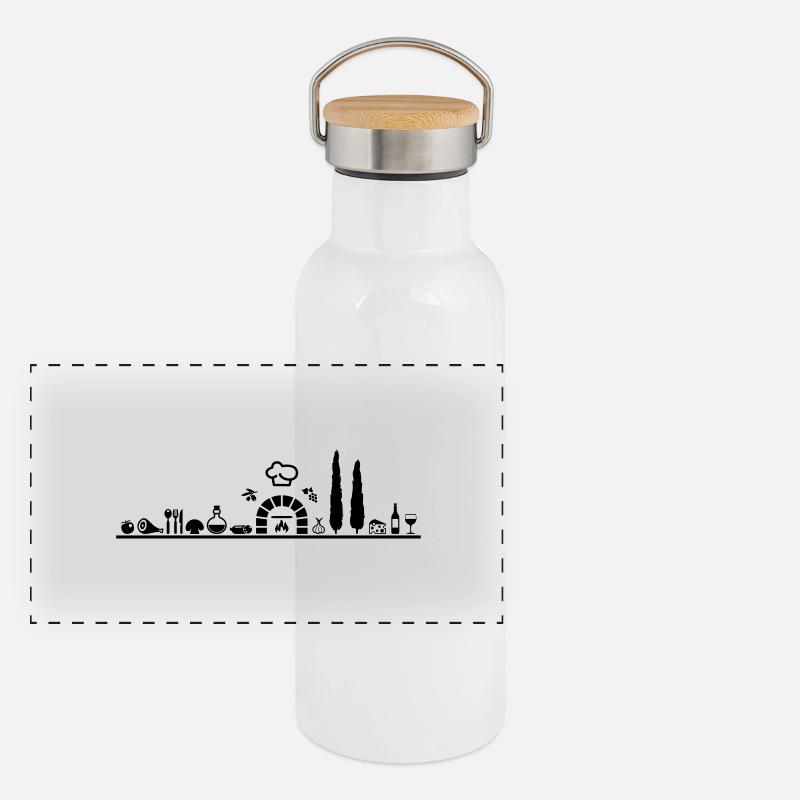 Skyline - Italien Essen Panorama Thermosflasche mit Bambusdeckel