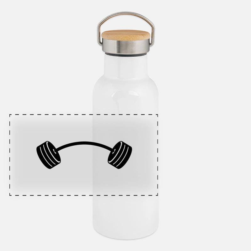 Gewichte Panorama Thermosflasche mit Bambusdeckel