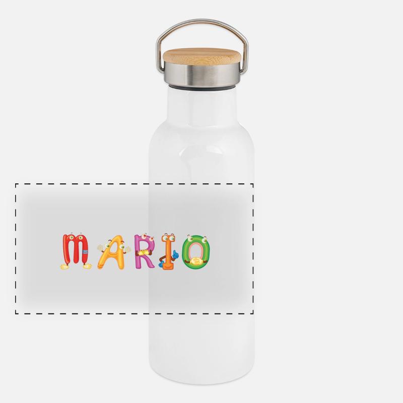 Mario Panorama Thermosflasche mit Bambusdeckel