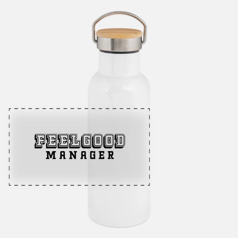Feelgood Manager Tshirt blanc Gourde isotherme avec bouchon en bambou