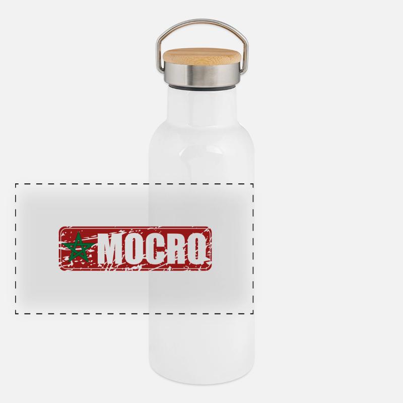 Mocro Maroc Marocain Gourde isotherme avec bouchon en bambou