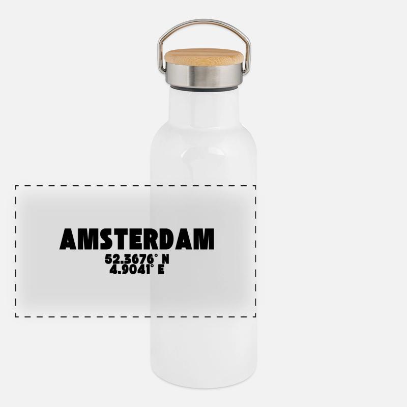 Amsterdam - Design with coordinates Panoramic Thermal Bottle with Bamboo Lid