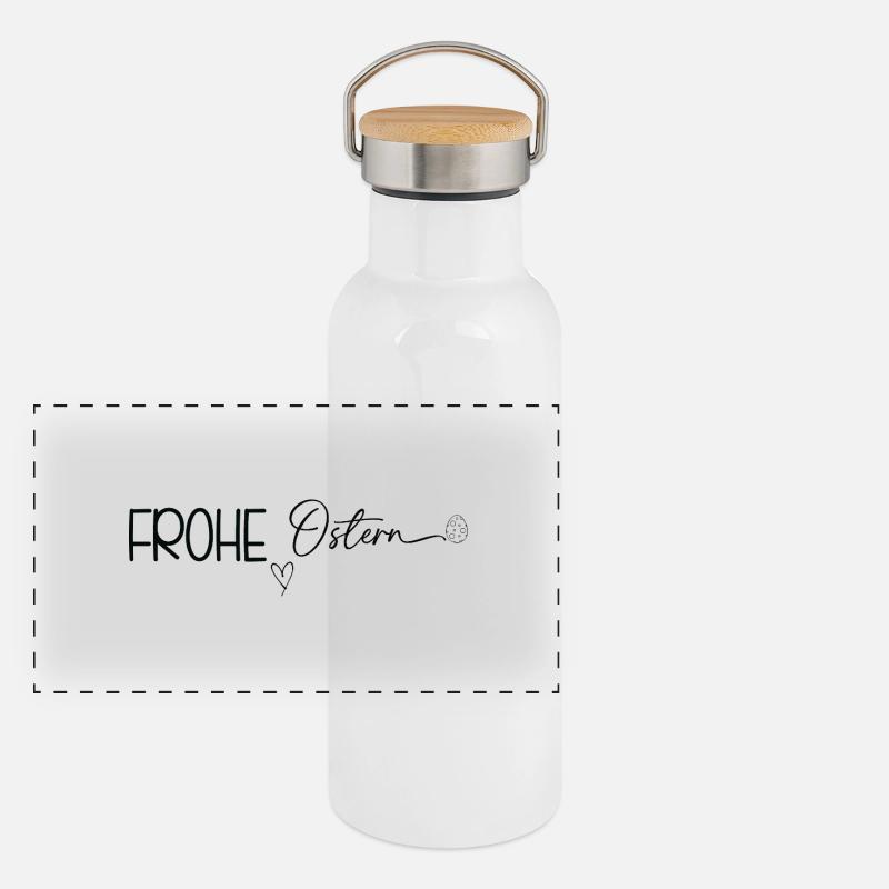 Frohe Ostern ❤️🐰 Panorama Thermosflasche mit Bambusdeckel