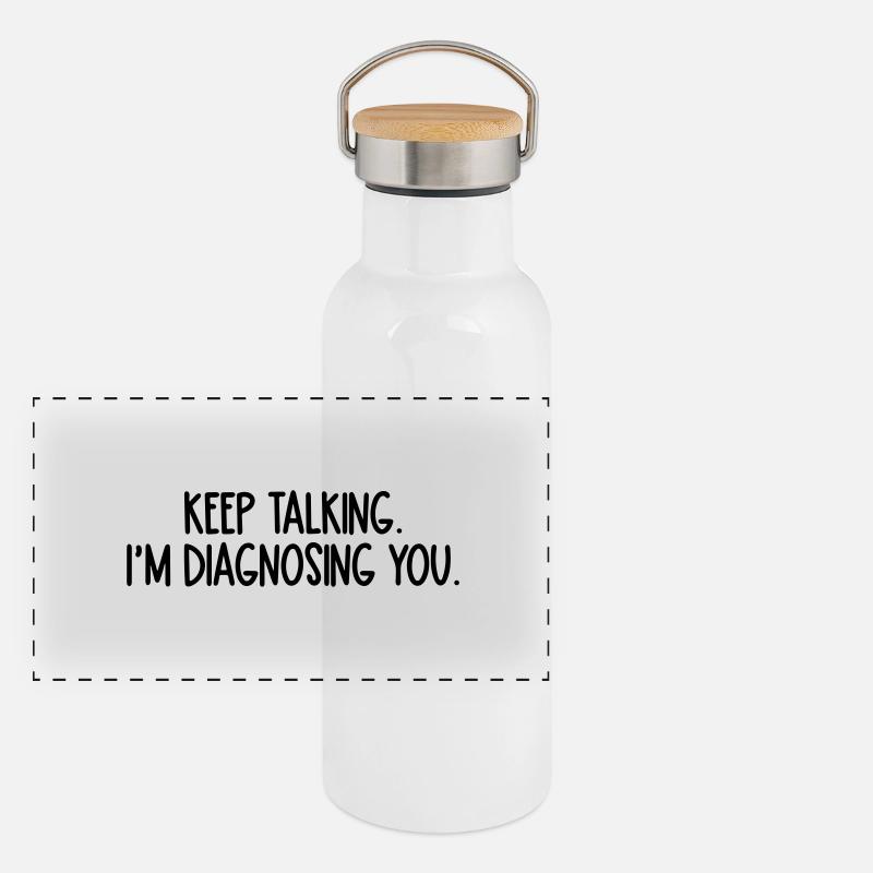 rede weiter, ich stelle eine Diagnose Panorama Thermosflasche mit Bambusdeckel