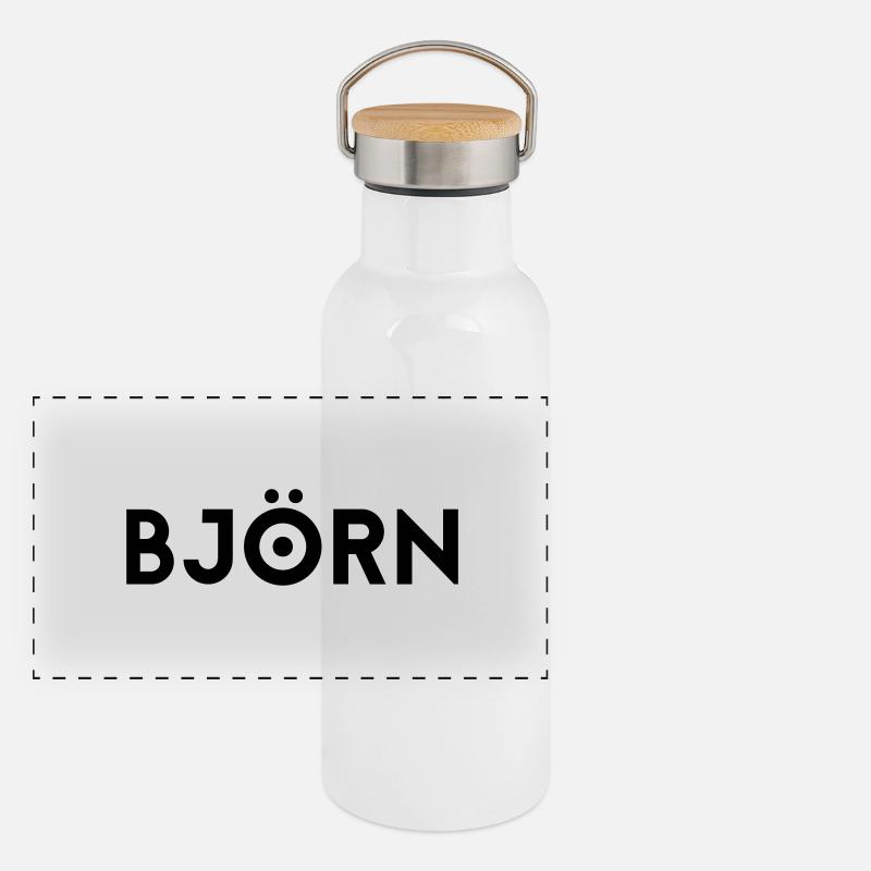 Vorname Björn Panorama Thermosflasche mit Bambusdeckel