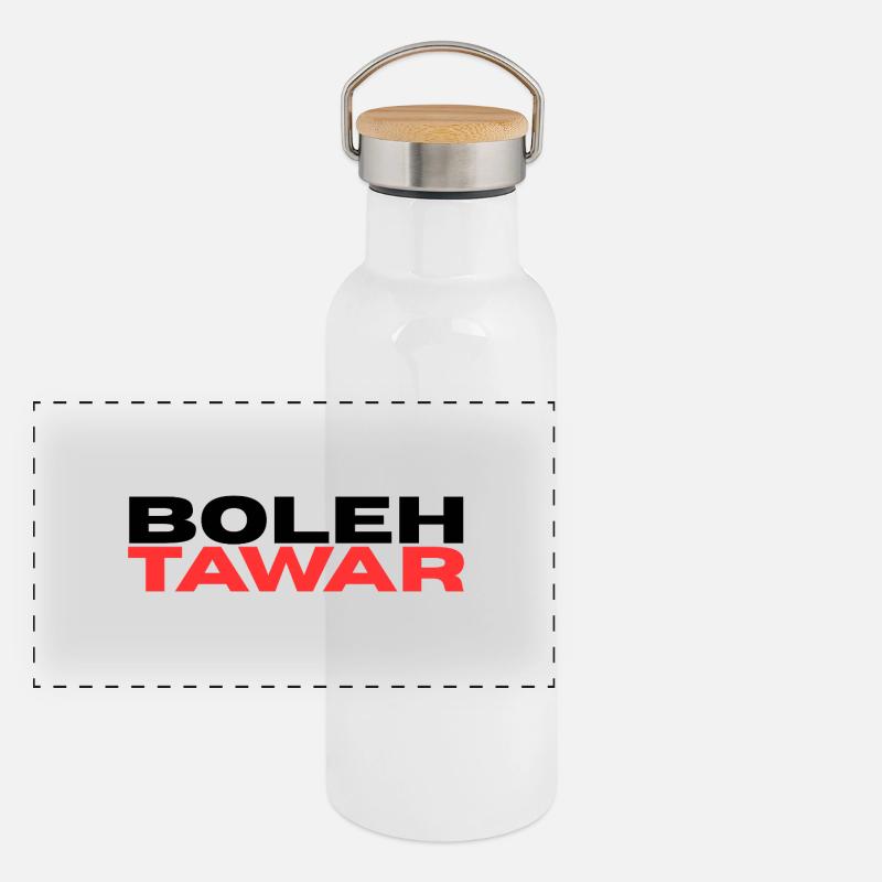 INDONET Boleh Tawar Panoramic Thermal Bottle with Bamboo Lid