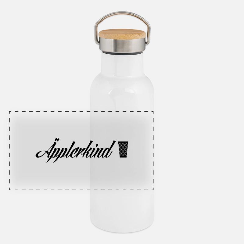Äpplerkind Frankfurt - Stadtgeschenke Panorama Thermosflasche mit Bambusdeckel
