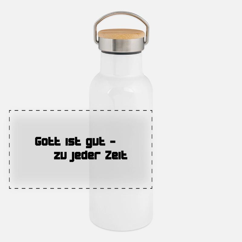 Spruch Panorama Thermosflasche mit Bambusdeckel