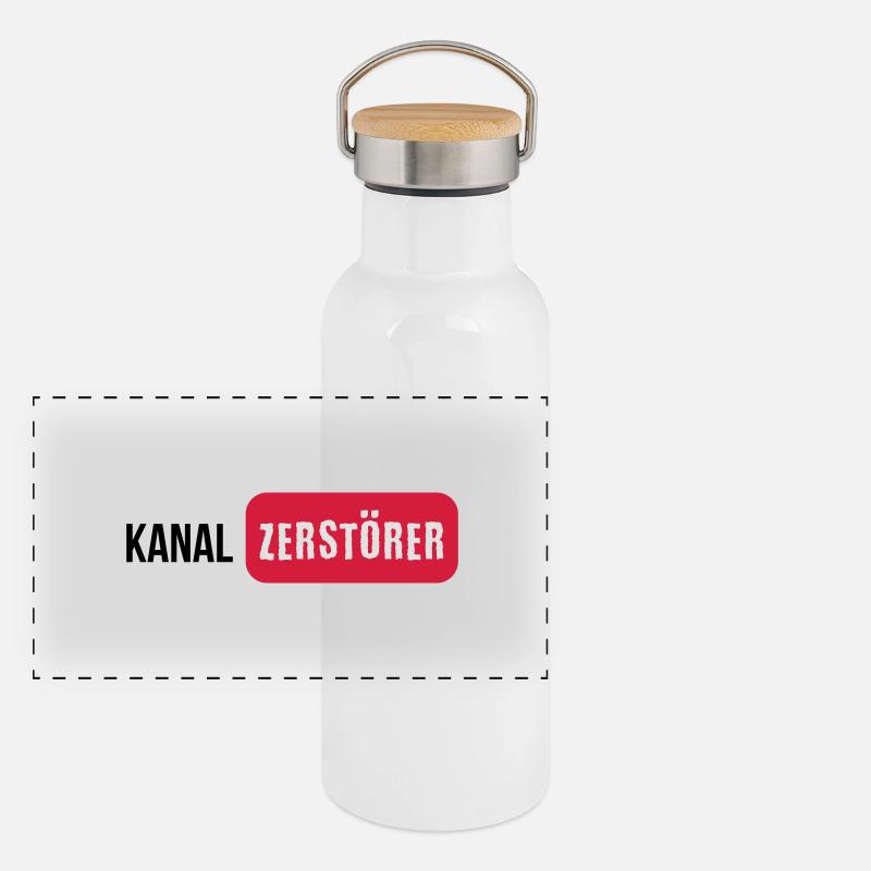 Kanalzerstörer Panorama Thermosflasche mit Bambusdeckel