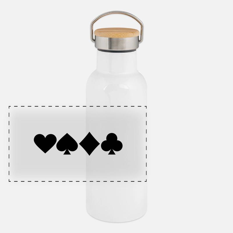 Kartendeck Panorama Thermosflasche mit Bambusdeckel