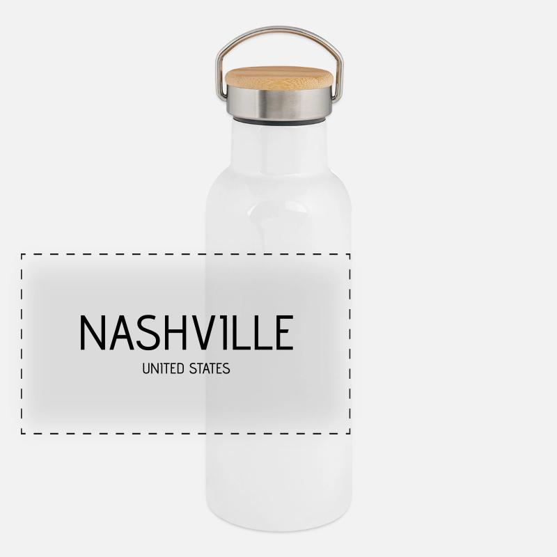 Nashville Panorama Thermosflasche mit Bambusdeckel