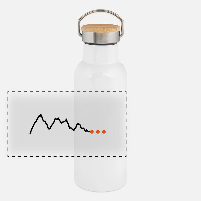 Höhenprofil-Gebirge Panorama Thermosflasche mit Bambusdeckel
