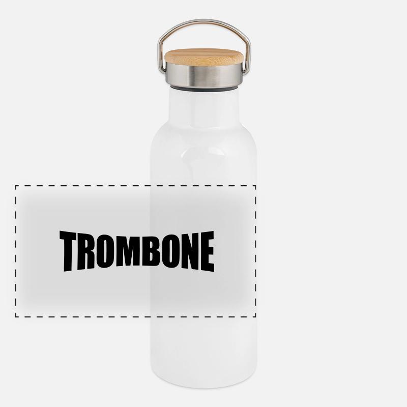 trombone Gourde isotherme avec bouchon en bambou