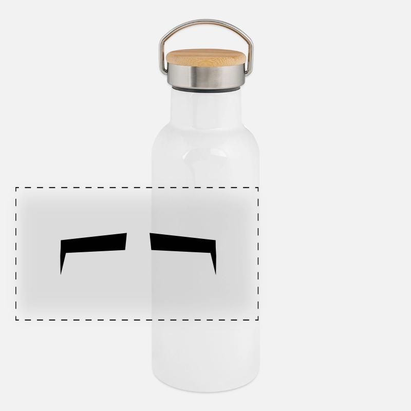 Die Schlitze für die Augen oder Augenbrauen Panorama Thermosflasche mit Bambusdeckel