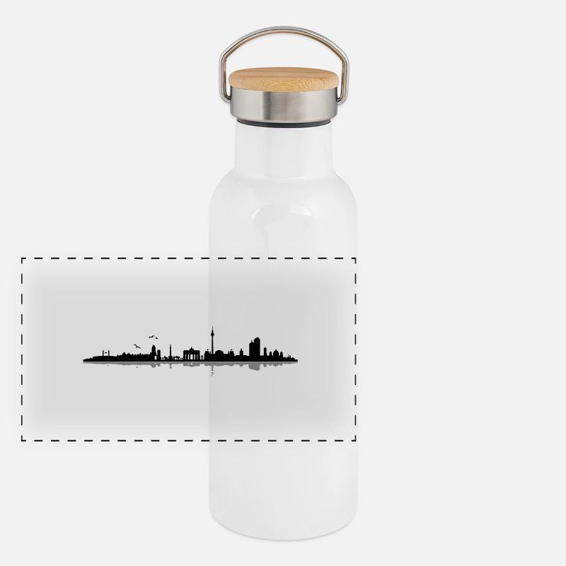 Berlin skyline Panoramic Thermal Bottle with Bamboo Lid