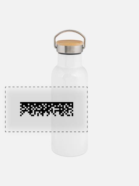 Pixel - Panoramic Thermal Bottle with Bamboo Lid - white - Front