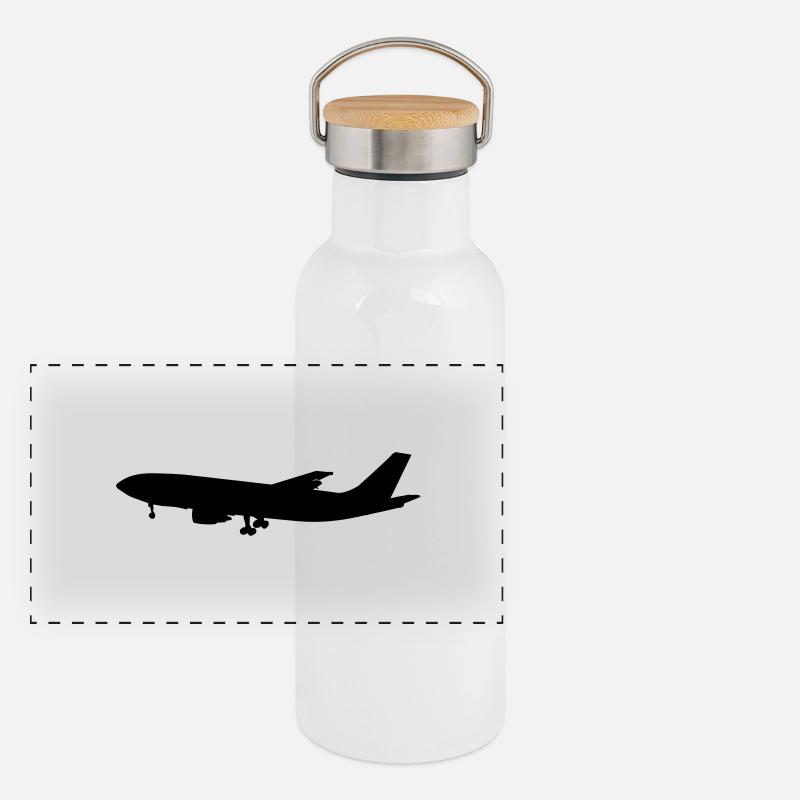 flugzeug - airplane Gourde isotherme avec bouchon en bambou