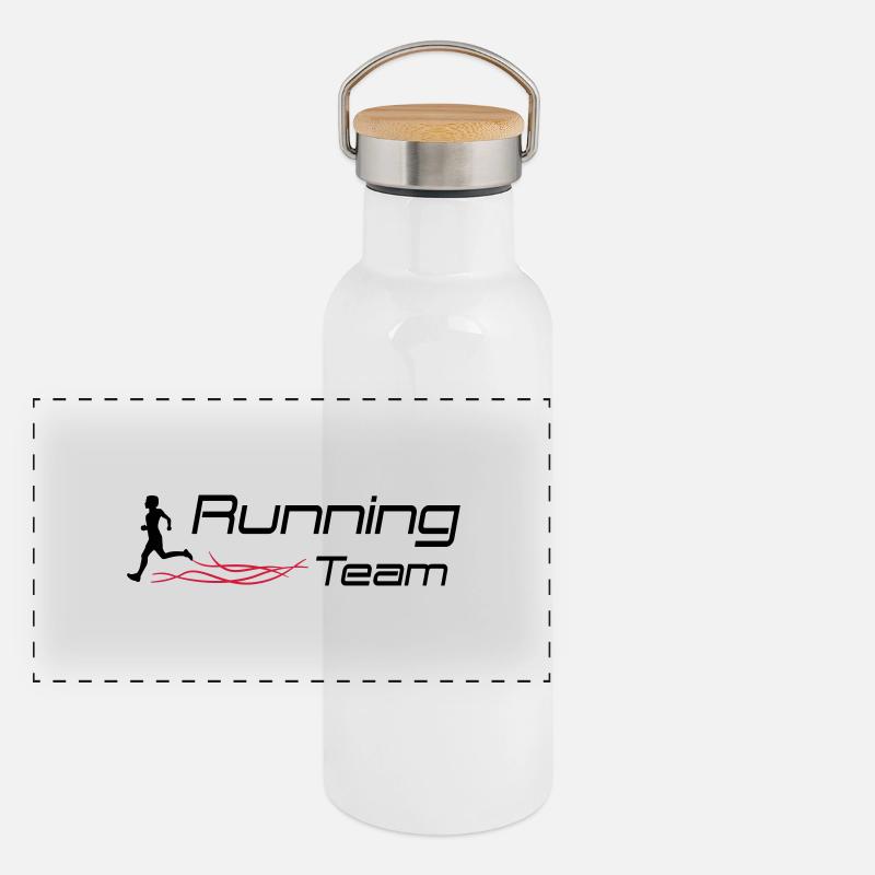 running team Panorama Thermosflasche mit Bambusdeckel