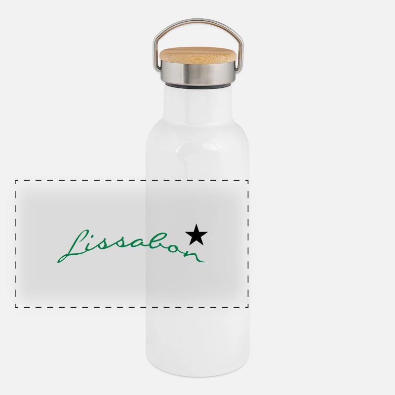 Lisbonne (2c) Gourde isotherme avec bouchon en bambou