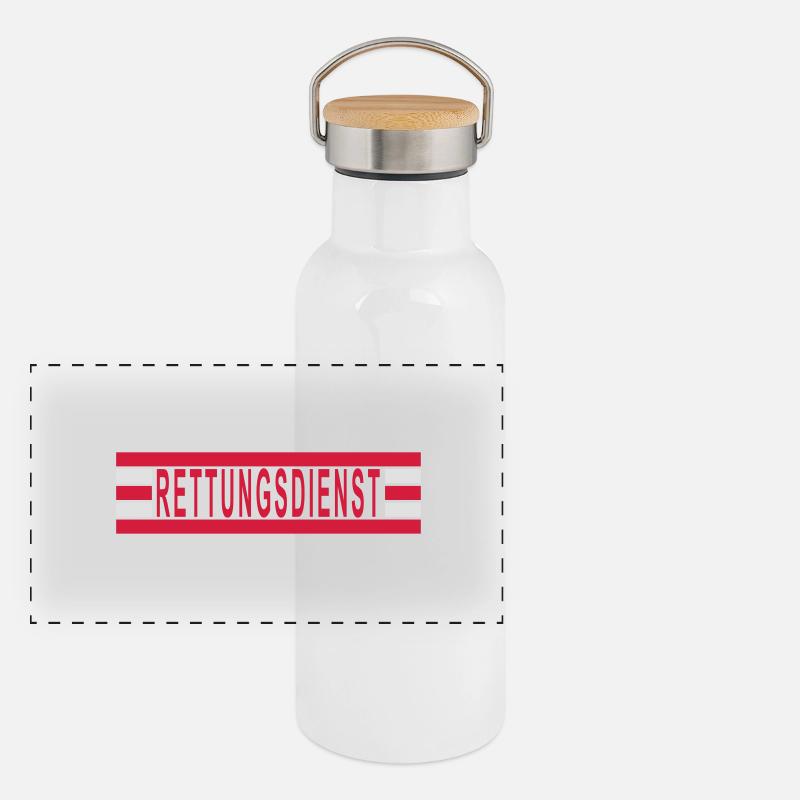 ambulancière Gourde isotherme avec bouchon en bambou