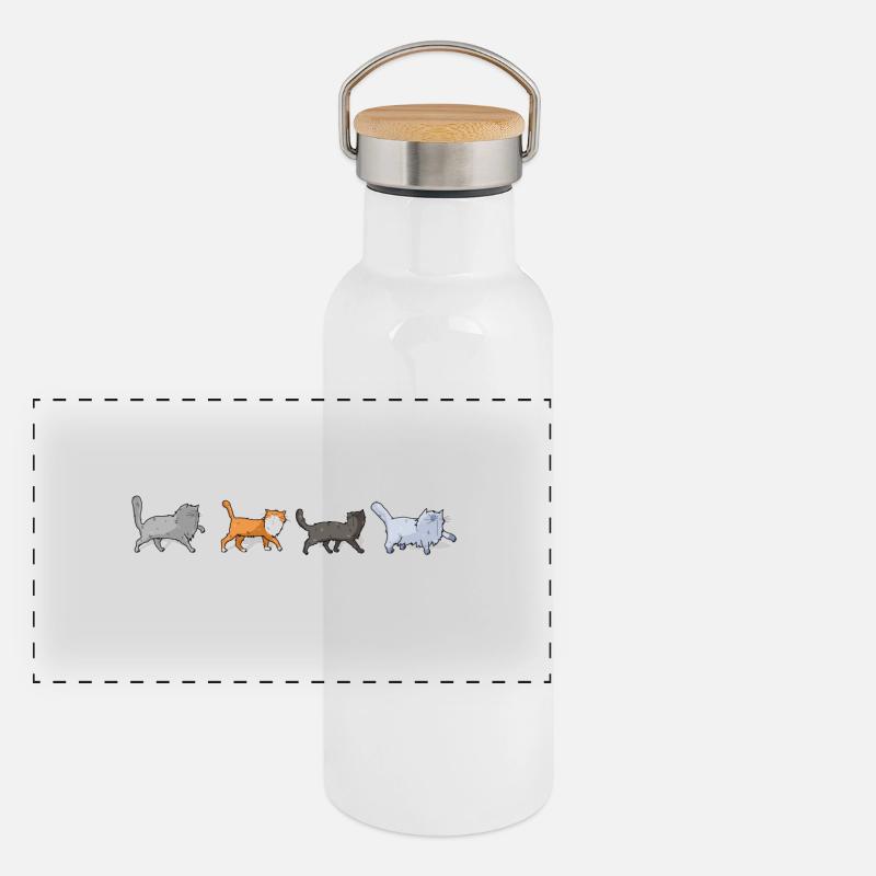 the kittens Gourde isotherme avec bouchon en bambou