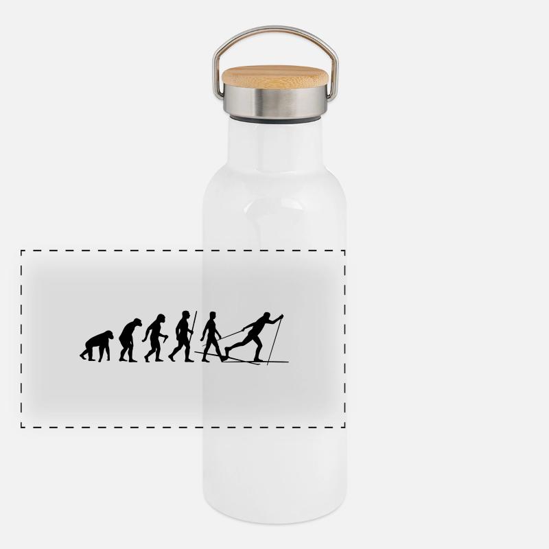 Evolution Langlaufen Panorama Thermosflasche mit Bambusdeckel