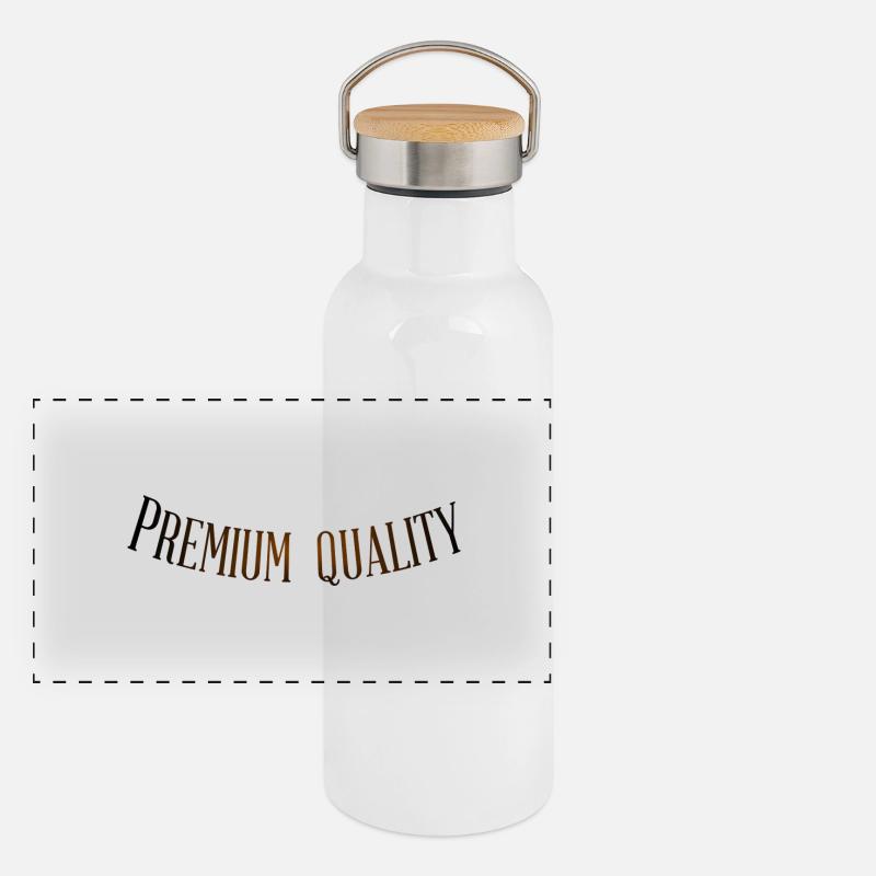 Premium Quality - Panoramic Thermal Bottle with Bamboo Lid - white