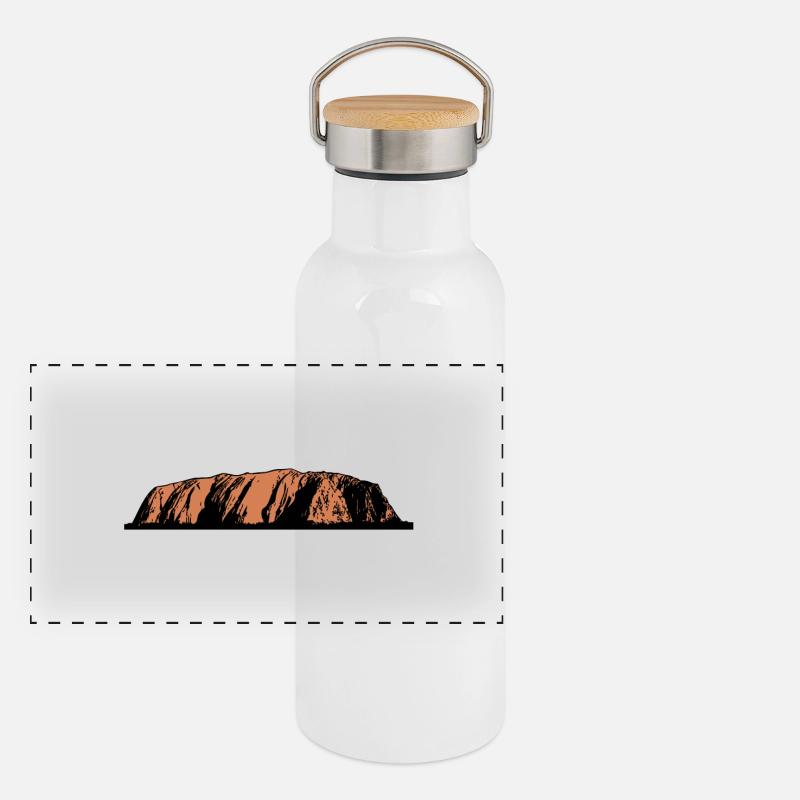 Ayers Rock - Australia Panorama Thermosflasche mit Bambusdeckel