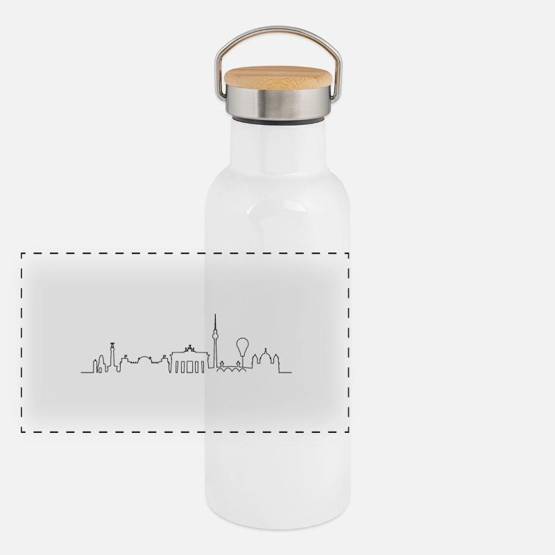 Skyline - Berlin Panorama Thermosflasche mit Bambusdeckel
