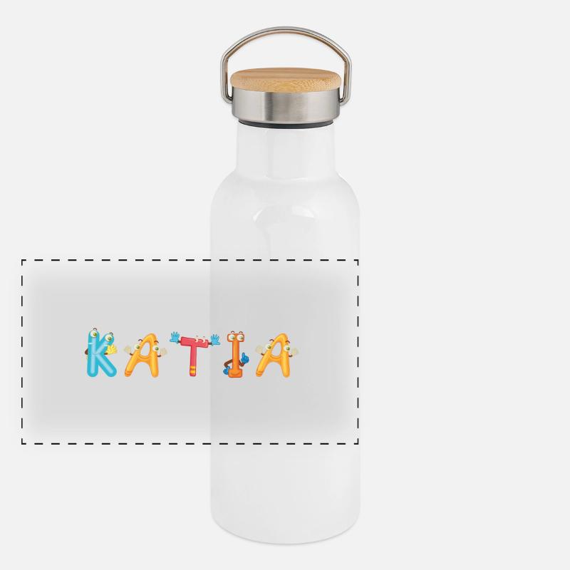 Panorama Thermosflasche mit Bambusdeckel