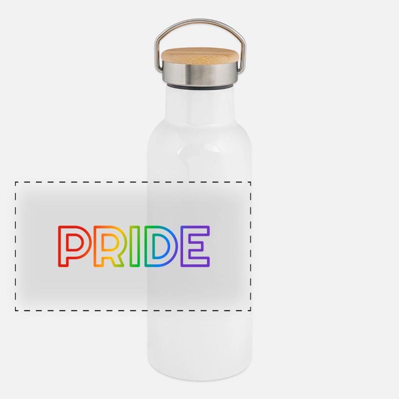 PRIDE Regenbogen LGBTQ schwul Panorama Thermosflasche mit Bambusdeckel