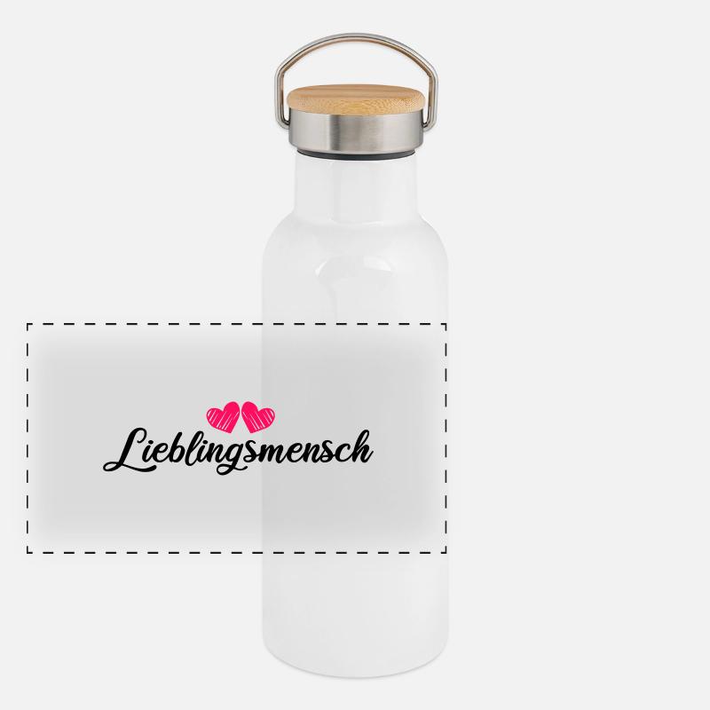 Lieblingsmensch Panorama Thermosflasche mit Bambusdeckel