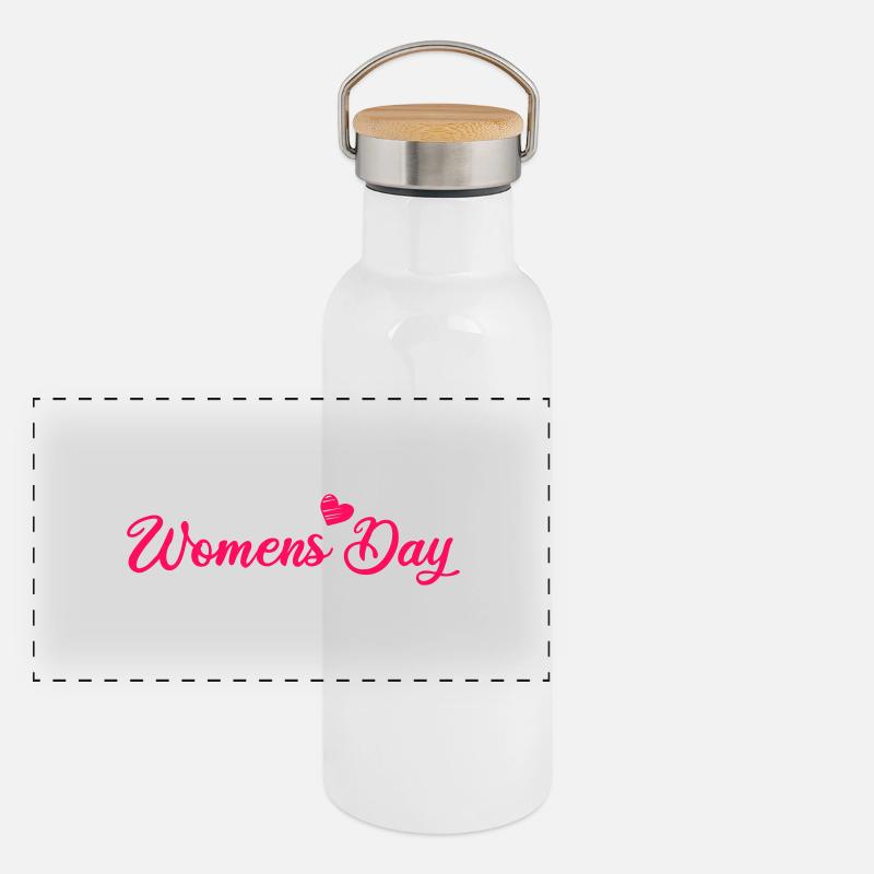 womens day Panorama Thermosflasche mit Bambusdeckel