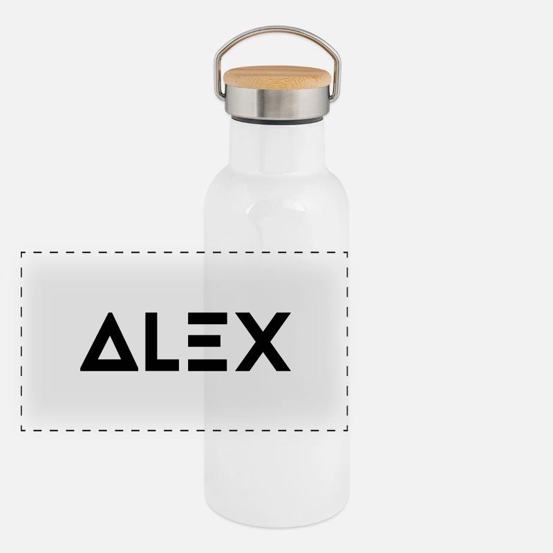 First name Alex Panoramic Thermal Bottle with Bamboo Lid