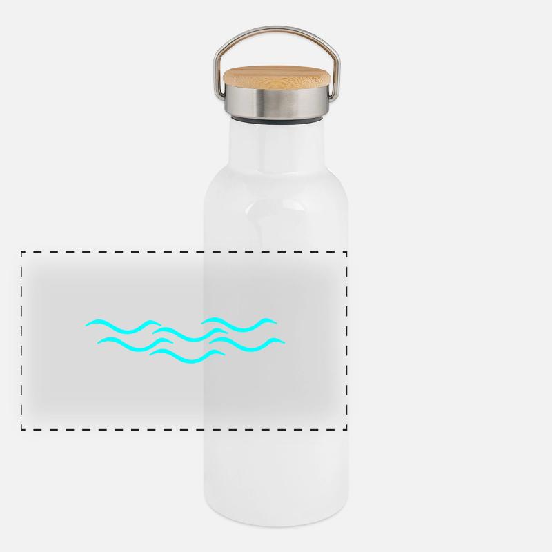 Panorama Thermosflasche mit Bambusdeckel
