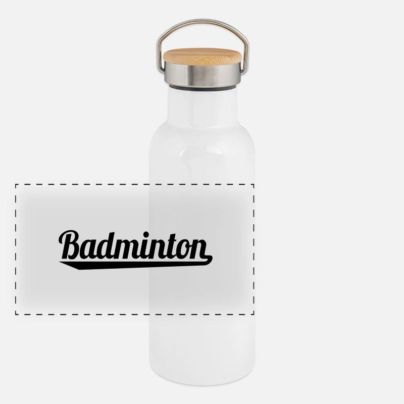 badminton Panorama Thermosflasche mit Bambusdeckel