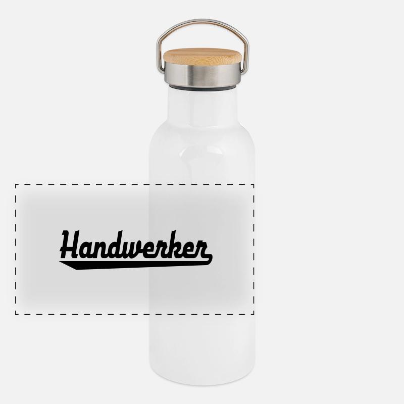 Handwerker Panorama Thermosflasche mit Bambusdeckel