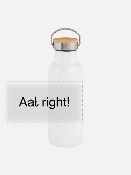 Aal right - Panorama Thermosflasche mit Bambusdeckel - Weiß