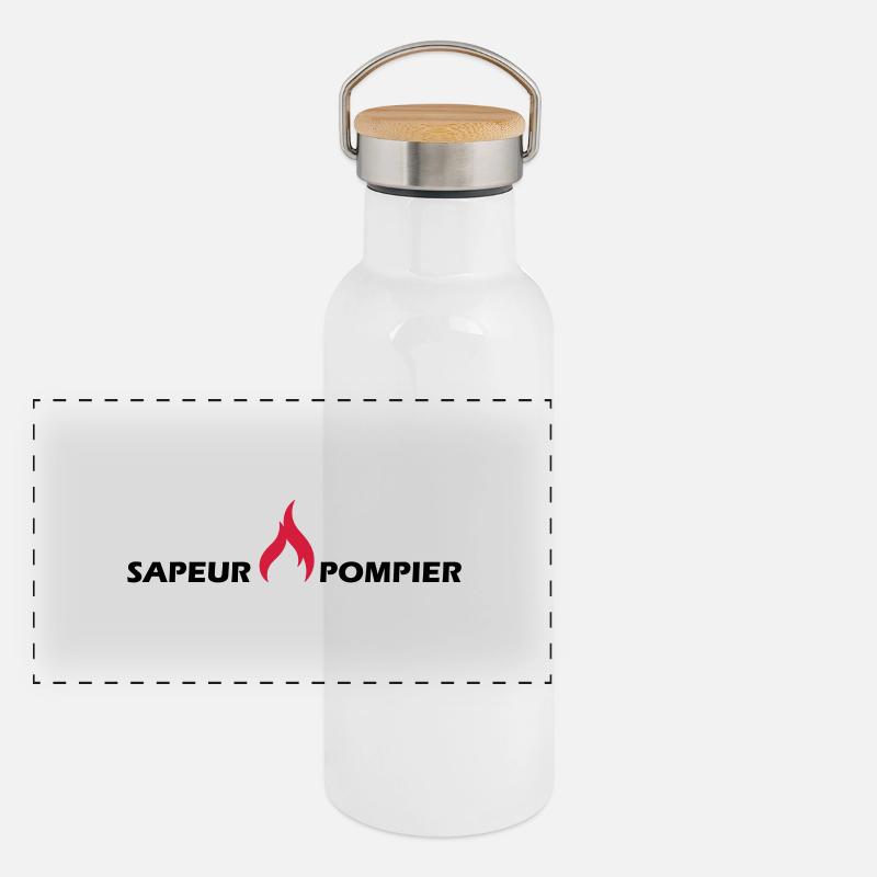 sapeur-pompier Panorama Thermosflasche mit Bambusdeckel