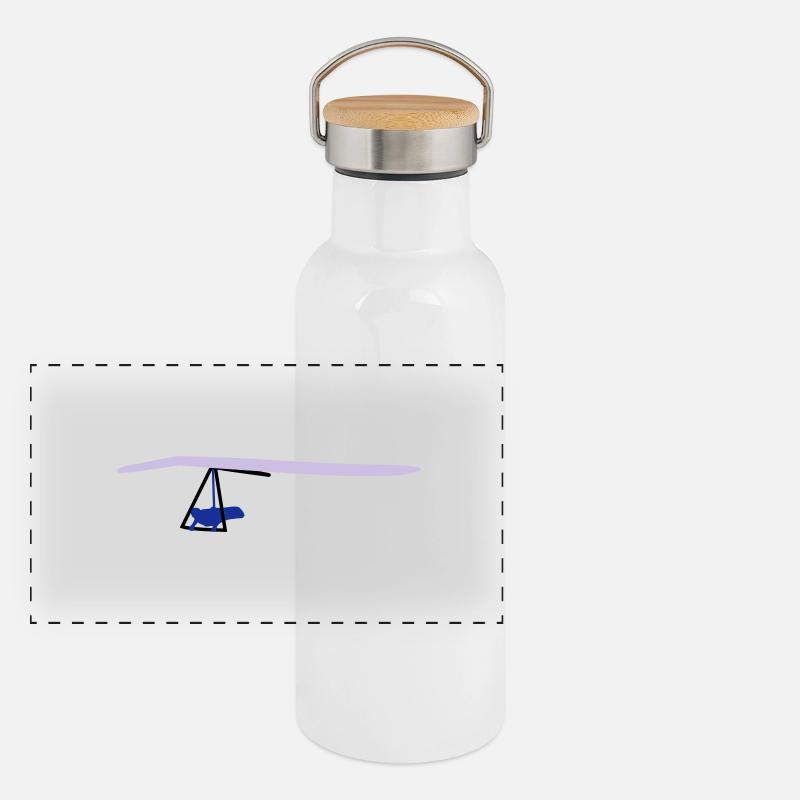 Drachenflieger Panorama Thermosflasche mit Bambusdeckel