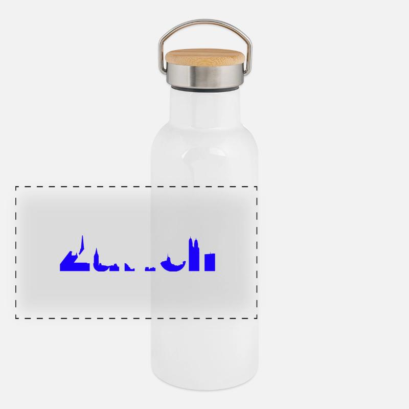 zürich - Panoramic Thermal Bottle with Bamboo Lid - white